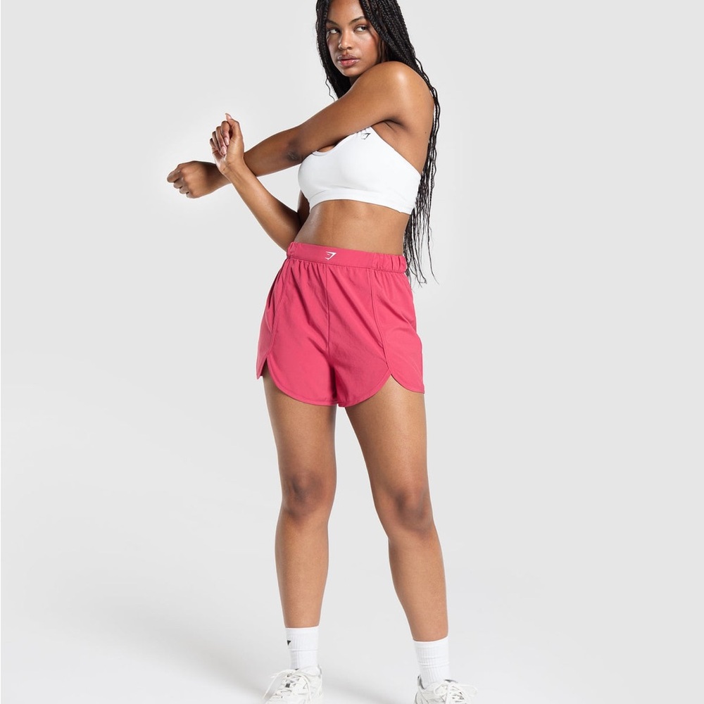 NWT Gymshark Scallop Hem Shaped Shorts/ Small/ Regular Fit/Pink